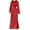 Red, variant on WRKEKC Womens Dresses Casual Solid Color Long Sleeve Satin Maxi Dress for Fall Winter Round Neck Loose Fit with Side Slits and Back Keyhole
