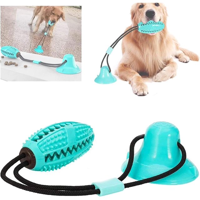 Juguetes para Masticar para Perros Rojo Verde Juguete con Ventosa para Perros Azul
