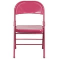 thumbnail image 3 of HERCULES COLORBURST Series Shockingly Fuchsia Triple Braced & Double-Hinged Metal Folding Chair, 3 of 9