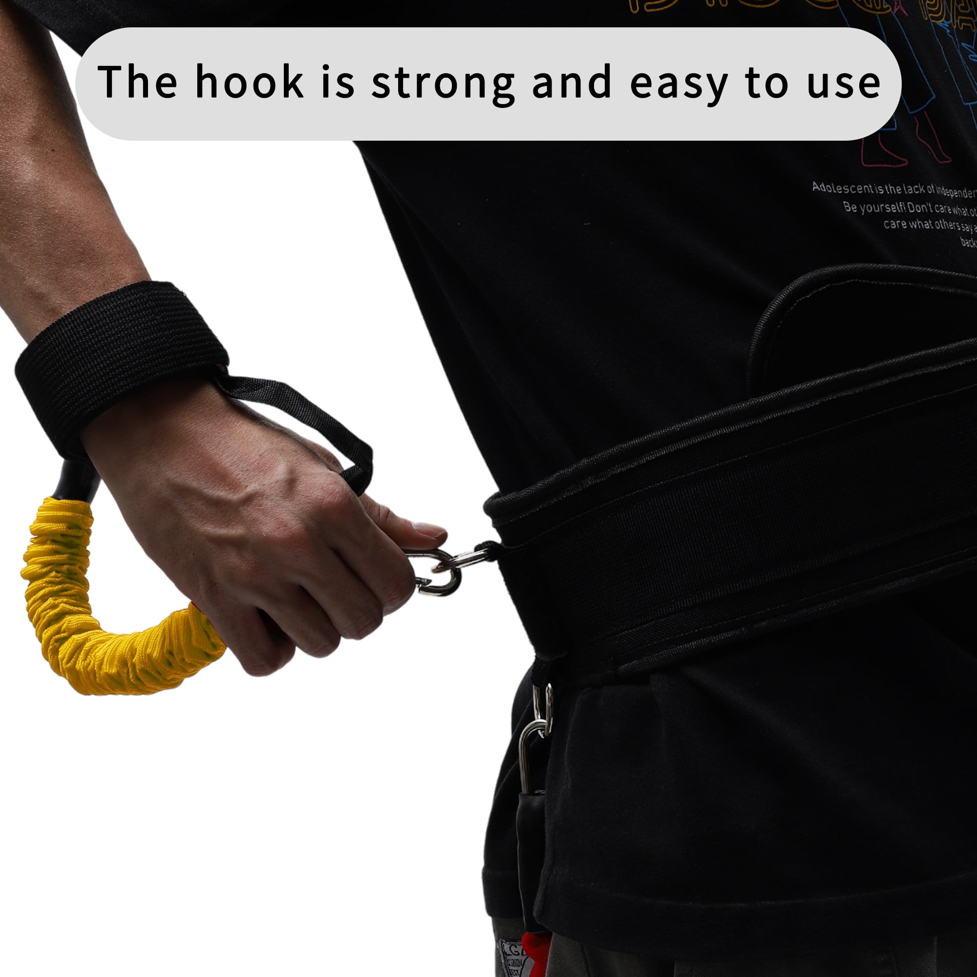 Unique Bargains Strength Resistance Bands Set for Basketball Triple Jump Football Bounce Weight Range 100LBS Yellow