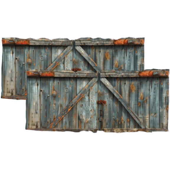 Vintage Barn Door Curtains Valances for Home Decor Rustic Farmhouse Wooden Door Window Treatment Valance Curtains for Bathroom 54 by 18 in, 2 Panel