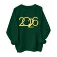 thumbnail image 4 of Women's Fashion Top New Year 2026 Printed Pullover Sweatshirt Holiday Design for Women Casual Celebration Streetwear Top,Green,2XL, 4 of 6