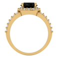 thumbnail image 4 of 2.78ct oval cut black natural onyx 14k yellow gold halo Bridal Wedding Engagement Promise Anniversary Ring for Women size 11, 4 of 7