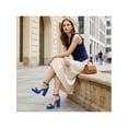 thumbnail image 5 of BLISSFUL STEP Platform Ankle Strap Open Toe Block Heel Sandals for Women Royal Blue 7.5, 5 of 6