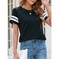 thumbnail image 2 of YouLoveIt Women's Color Block Short Sleeve T Shirt Summer Short Sleeve Tops for Women Round Neck Tunic Tops Casual Tee Tunic Tops Crew Neck Colorblock Shirt, 2 of 7