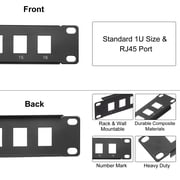 Patch Panel, 1U 19 Key Stone Blank Network 16-Port Patch Panel