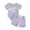 Purple, variant on Newborn Baby Girl Summer Outfit Set Romper Daddy Girl Embroidery Jumpsuit Tops Shorts Infant Waffle Clothes