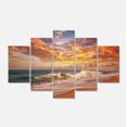 thumbnail image 2 of Waves under Colorful Clouds - Large Seashore Canvas Print, 2 of 3