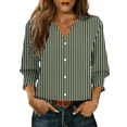 thumbnail image 3 of TaTaai Women's Fashion Spring And Summer Button Up Cardigan 3/4 Quarter Sleeve Jacket V-neck Top/shirt Gift, 3 of 6