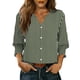 thumbnail image 3 of TaTaai Women's Fashion Spring And Summer Button Up Cardigan 3/4 Quarter Sleeve Jacket V-neck Top/shirt Gift, 3 of 6