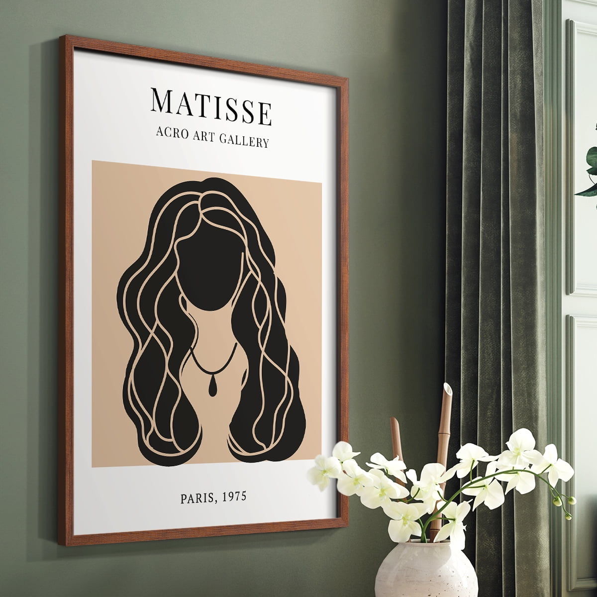 Matisse CXIX Framed Print in Brown Solid Wood 11 x 14 Framed Print