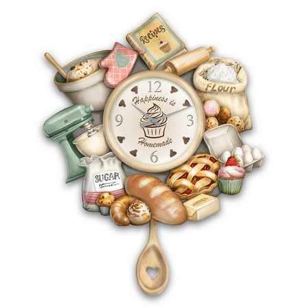 The Bradford Exchange Homemade Happiness Celebrates The Joy Of Baking  Wall Clock  14.25-inches