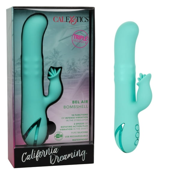California Dreaming Bel Air Bombshell Vibromasseur Lapin, Bleu