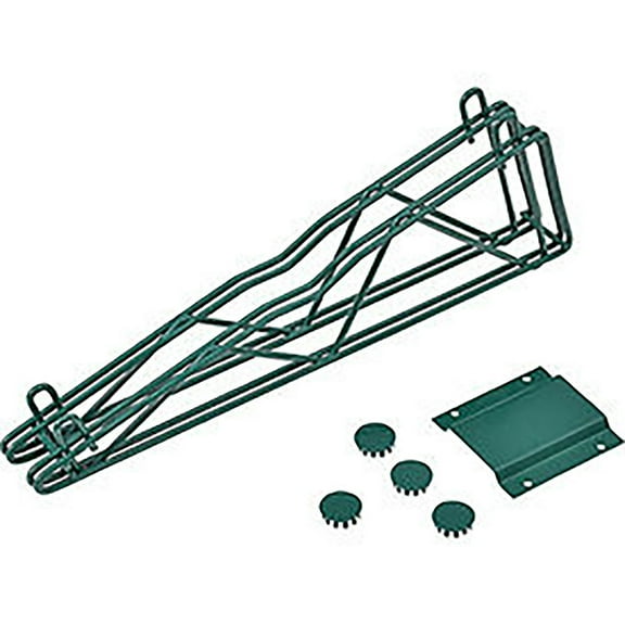 Nexel Poly-Green Fixed Double Shelf Wall Mount Bracket 18""D