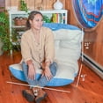 thumbnail image 3 of Big Joe Roma Bean Bag Chair, Oat Sherpa and Dusty Blue, Vegan Suede, 3 feet, 3 of 6