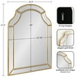 thumbnail image 3 of Kate and Laurel Pinchot Glam Arched Wall Mirror, 24 x 32, Gold, Sophisticated Scalloped Arch Mirror for Wall Decor with Overlay and Dimensional Design, 3 of 8