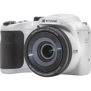 PIXPRO Astro Zoom AZ255 16MP Full HD Digital Camera, White, Bundle with Shoulder Bag and 32GB Memory Card + Card Reader