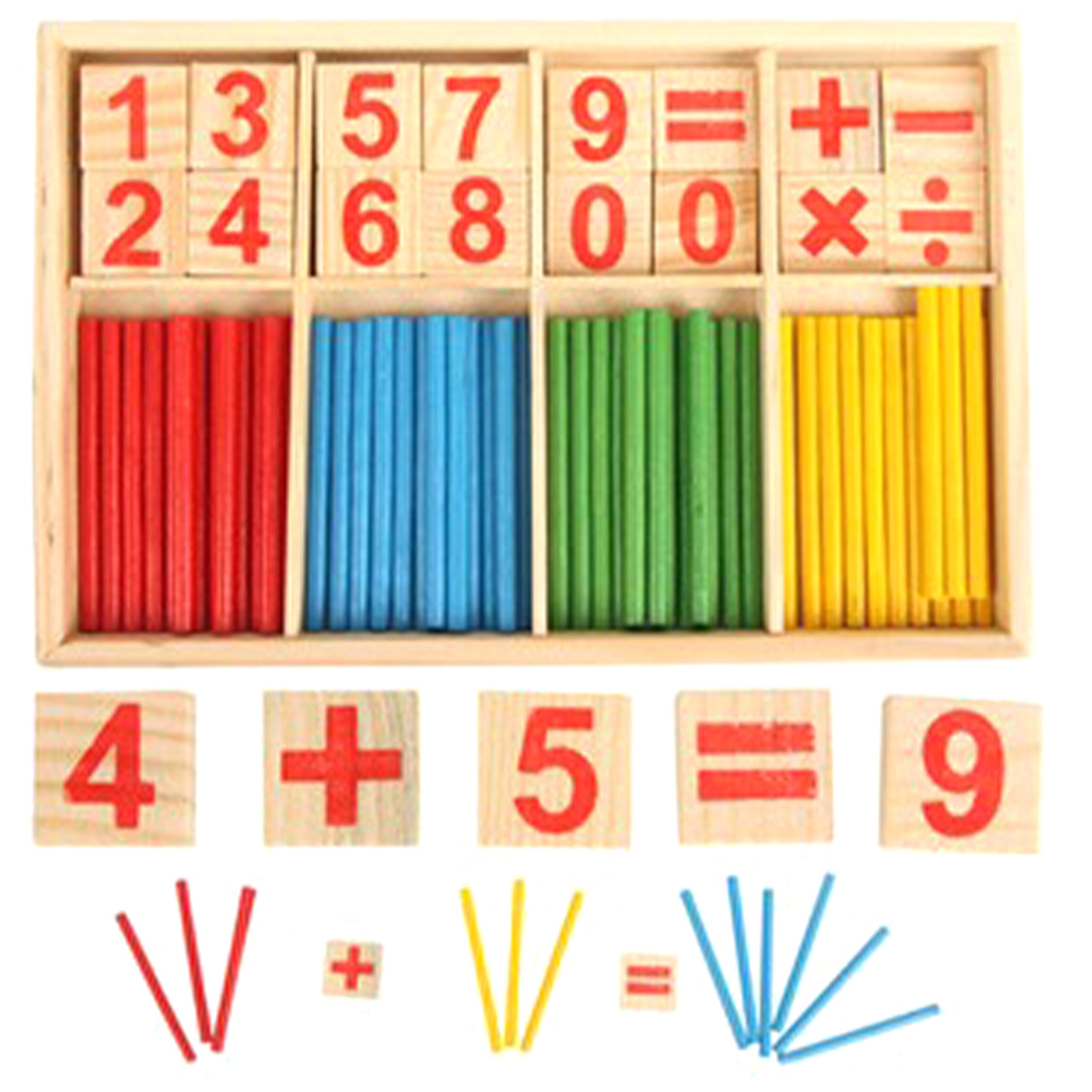 FeiraDeVaidade Montessori Maths Toy, Mathematical Toy Wood, Maths Toy