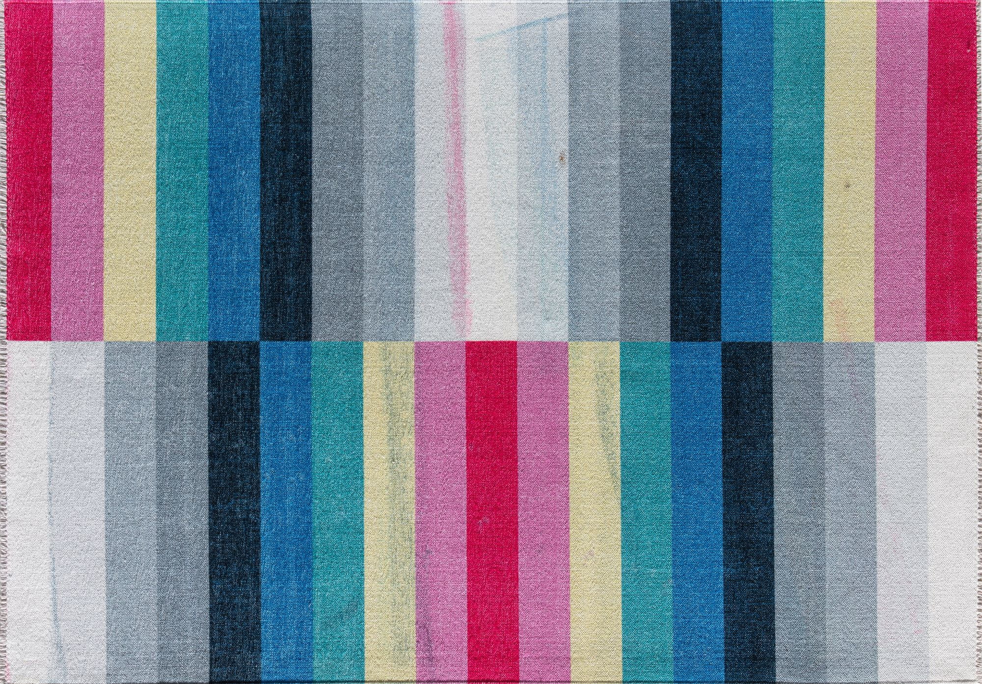 Elizabeth Sutton MI15A Flying Colors Stripe Mordern Multicolor Area Rug, 2'7" x 4'