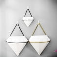 thumbnail image 4 of Advancent Maceta triangular de cerámica para colgar en la pared, contenedor de decoración ideal para plantas de Cactus suculentas, maceta para Decoración del hogar Oro Advancent HA024127-01, 4 of 5