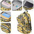 thumbnail image 4 of Police and Sheriff Yellow Pattern Backpack for School, Cute School Bag with Adjustable Shoulder Straps and Padded Back, 16.9"x12.6"x5.9", 4 of 5