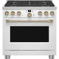 Cafe Cgy366p 36" Wide All-Gas Professional Range - Matte White / Brushed Bronze