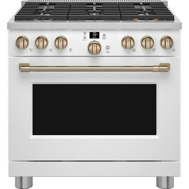Cafe Cgy366p 36" Wide All-Gas Professional Range - Matte White / Brushed Bronze