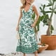 thumbnail image 5 of Vestido sin Mangas para las Mujeres Vestido de Tobillo Impreso Casual con Cuello en V, Vestido de Verano Ligero de Algodón de Imitación para el Hogar, el Uso Diario Y las Cuatro Estaciones, 5 of 8