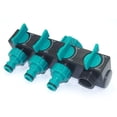 thumbnail image 3 of Conector de manguera de riego de 4 salidas, extensor de conector de riego distribuidor, adaptador de grifo, selector de boquilla de grifo para jardín, invernadero, huerto, césped, 3 of 5