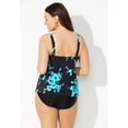 thumbnail image 2 of Swimsuits For All Women's Plus Size A Line Relaxed Fit Flared Tankini Top with Adjustable Straps, 2 of 4