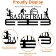thumbnail image 5 of Basketball Medal Hanger Black Dunk Metal Holder with 8 Lines Sturdy Steel Award Display Holders for Over 60 Medals Wall Mounted Medal Display Racks for Ribbon Lanyard Easy to Install, 5 of 9