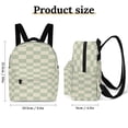 thumbnail image 2 of Sage Green Checkered Pattern Background Small Backpack Cute Mini Backpacks For Woman Lightweight Daypacks, 2 of 8