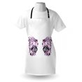 thumbnail image 3 of Eyelash Apron Fantasy Look with Abstract Floral Makeup Design Dots Violet Summer Blossoms, Unisex Kitchen Bib Apron with Adjustable Neck for Cooking Baking Gardening, Violet Lilac Grey, by Ambesonne, 3 of 3