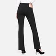 thumbnail image 2 of Pantalones de yoga acampanados de cintura alta con 4 bolsillos para mujer - Mezcla de poliéster y spandex elástico, pantalones acampanados informales para el trabajo, 2 of 7