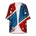 thumbnail image 4 of JURANMO Prime Sales Today Clearance! Wamen American Flag Kimono Cardigan Plus Size 3/4 Sleeve Shawl Chiffon Cardigans 4th of July Lightweight Beach Cover Up Patriotic Outfits Multicolor XL, 4 of 6