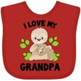 thumbnail image 3 of Inktastic Cute Sloth I Love My Grandpa with Green Leaves Boys or Girls Baby Bib, 3 of 4