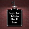 thumbnail image 2 of Danger Laser Radiation Class 3R Laser BLACK Aluminum Composite Sign 8.5''x10'', 2 of 9