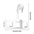 thumbnail image 4 of Bearachild Soporte de cabezal de ducha de 360 ​​°, soporte de cabezal de ducha autoadhesivo ajustable, montaje en pared con 2 ganchos, soporte para Juegos de accesorios de baño Blanco Bearachild HA005287-03B, 4 of 6
