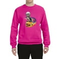 thumbnail image 2 of Funny Graphic Astronaut Cat in Space on Cheeseburger | Mens Cat Lover Crewneck Graphic Sweatshirt, Fuschia, Medium, 2 of 3