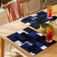 thumbnail image 4 of Navy Blue Black Placemats Set of 8 Modern Abstract Art Botanical Place Mats Indoor Wipeable Table Mats Washable Cloth Dining Table Placemats for Kitchen Holiday Party Home Decor 13x19 Inch, 4 of 9