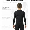 thumbnail image 3 of Exxact Sports Kids BJJ Rash Guard Long Sleeve, Ranked No Gi Jiu Jitsu Compression Shirt for Boys & Girls for MMA, Wrestling - (Black, YS), 3 of 7