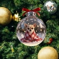 thumbnail image 4 of Luxcidy 1pcs Cute Dog Acrylic Ornament, 3.14in Flat Animal Decor, Christmas Tree Hanging Pendant for Pet Lovers Home Celebration Gift(D), 4 of 5