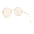 thumbnail image 4 of Womens Oversized Metal Frame Rimless Butterfly Glam Sunglasses Gold - Beige, 4 of 4