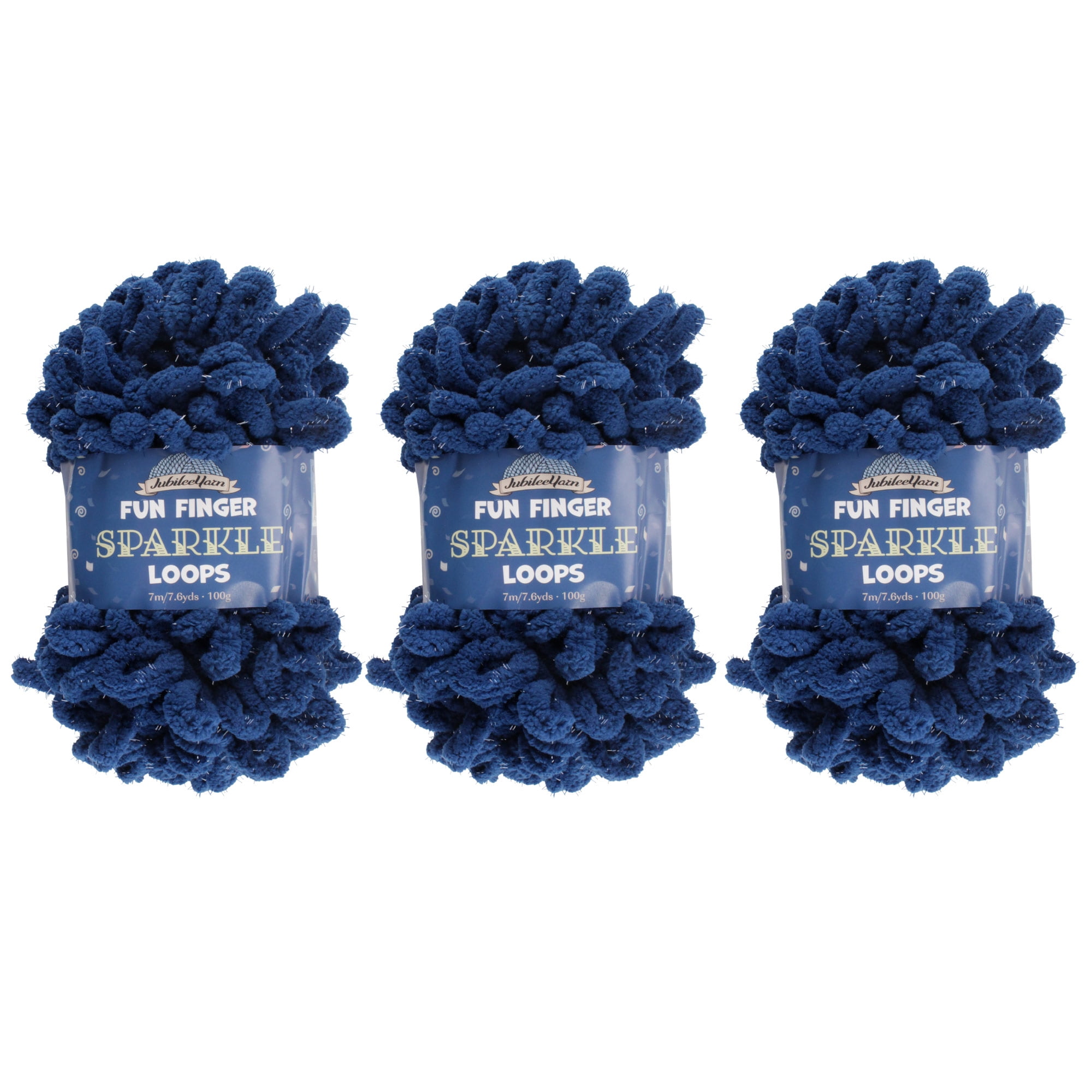 JubileeYarn Fun Finger Sparkle Loops Yarn Polyester Jumbo Loop Yarn