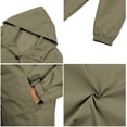 thumbnail image 6 of WTOBBY Women's Solid Color Mid-Length Hooded Rain Jacket for Outdoor Sports, Waterproof Windproof Design for Active Lifestyle,Army Green L, 6 of 6