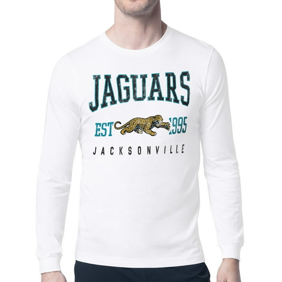 Men's Starter White Jacksonville Jaguars Retro Team Logo Long Sleeve T-Shirt