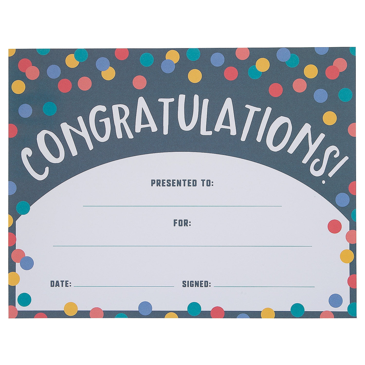 Congratulations Award Certificate Stationery 25 Pieces