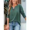 thumbnail image 4 of Cupshe Women's Slub Knit Long Sleeve Henley Tee, Sizes XS-XL, 4 of 6