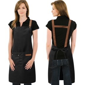 Fiykzur unisex art apron, H-shaped chef apron with back strap and pockets | Adjustable shoulder straps, large pockets, suitable for kitchen cooking, painting, pottery, baking.