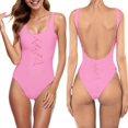 thumbnail image 1 of MKLEKYY Trajes De Baño Mujer Short Women Fashion Letter Print Piece Swimsuit Sexy Bikini Swimwear Bathing Sleeveless Backless Swimsuit 1366, 1 of 4